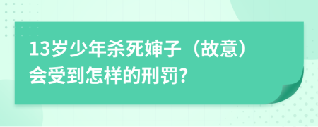 13岁少年杀死婶子（故意）会受到怎样的刑罚?