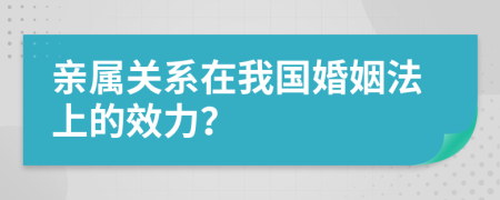 亲属关系在我国婚姻法上的效力？