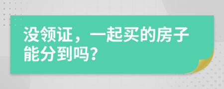 没领证，一起买的房子能分到吗？