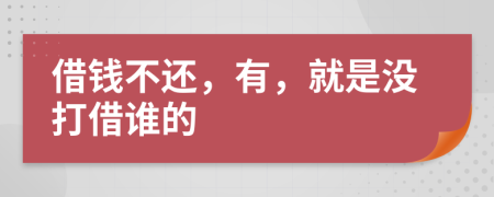 借钱不还，有，就是没打借谁的