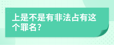 上是不是有非法占有这个罪名?