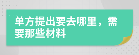 单方提出要去哪里，需要那些材料