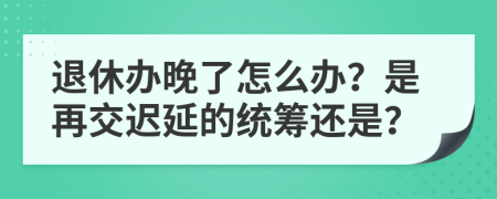 退休办晚了怎么办？是再交迟延的统筹还是？