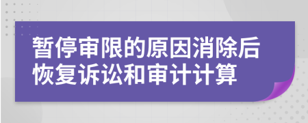 暂停审限的原因消除后恢复诉讼和审计计算