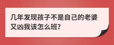 几年发现孩子不是自己的老婆又凶我该怎么班？