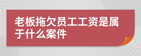 老板拖欠员工工资是属于什么案件