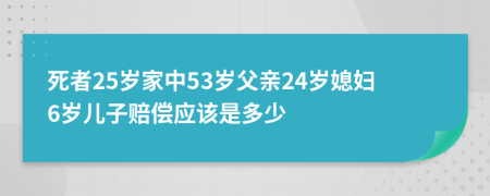 死者25岁家中53岁父亲24岁媳妇6岁儿子赔偿应该是多少