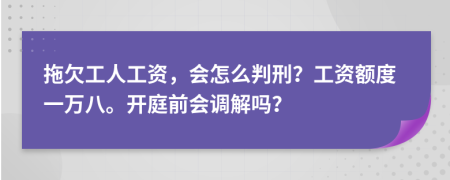 拖欠工人工资，会怎么判刑？工资额度一万八。开庭前会调解吗？