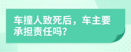 车撞人致死后，车主要承担责任吗？