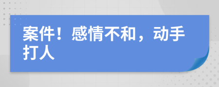 案件！感情不和，动手打人