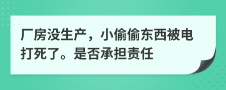 厂房没生产，小偷偷东西被电打死了。是否承担责任