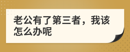 老公有了第三者，我该怎么办呢