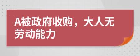 A被政府收购，大人无劳动能力