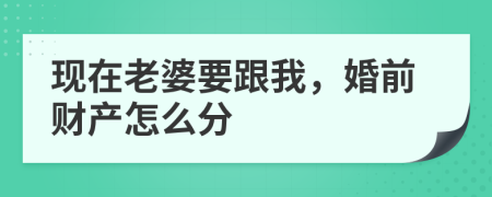 现在老婆要跟我，婚前财产怎么分