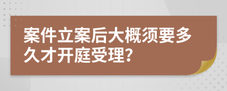 案件立案后大概须要多久才开庭受理？