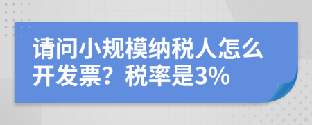 请问小规模纳税人怎么开发票？税率是3%