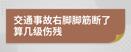 交通事故右脚脚筋断了算几级伤残