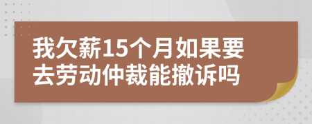 我欠薪15个月如果要去劳动仲裁能撤诉吗