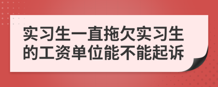 实习生一直拖欠实习生的工资单位能不能起诉