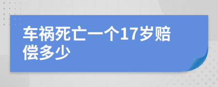 车祸死亡一个17岁赔偿多少