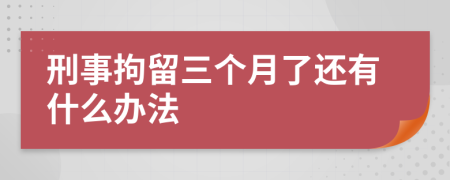 刑事拘留三个月了还有什么办法