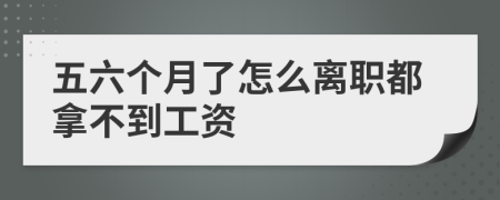 五六个月了怎么离职都拿不到工资