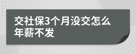 交社保3个月没交怎么年薪不发