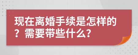 现在离婚手续是怎样的？需要带些什么？