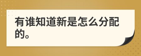 有谁知道新是怎么分配的。