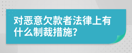 对恶意欠款者法律上有什么制裁措施？