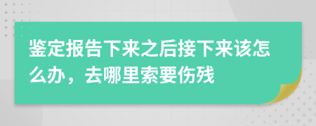 鉴定报告下来之后接下来该怎么办，去哪里索要伤残