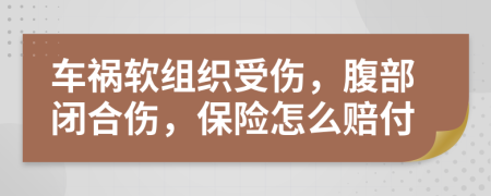 车祸软组织受伤，腹部闭合伤，保险怎么赔付