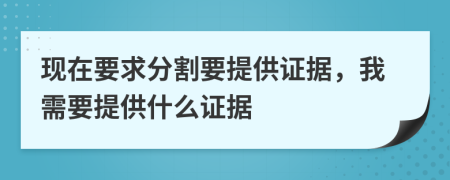 现在要求分割要提供证据，我需要提供什么证据