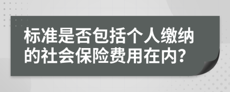 标准是否包括个人缴纳的社会保险费用在内？
