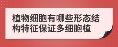 植物细胞有哪些形态结构特征保证多细胞植