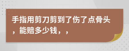 手指用剪刀剪到了伤了点骨头，能赔多少钱，，