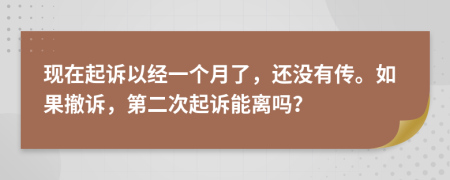 现在起诉以经一个月了，还没有传。如果撤诉，第二次起诉能离吗？