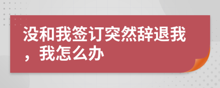 没和我签订突然辞退我，我怎么办