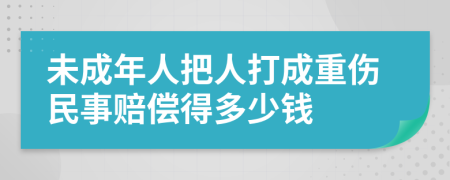 未成年人把人打成重伤民事赔偿得多少钱