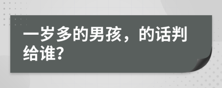 一岁多的男孩，的话判给谁？