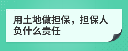 用土地做担保，担保人负什么责任