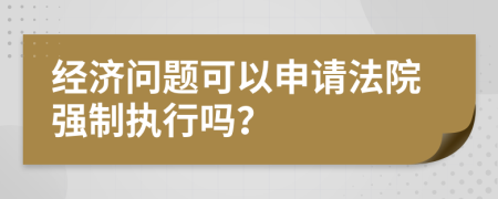 经济问题可以申请法院强制执行吗？