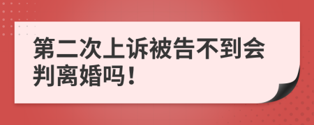 第二次上诉被告不到会判离婚吗！