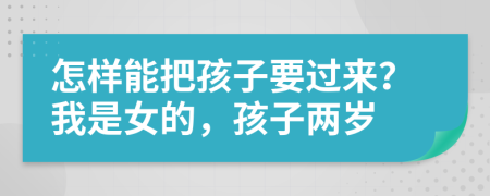 怎样能把孩子要过来？我是女的，孩子两岁