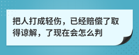 把人打成轻伤，已经赔偿了取得谅解，了现在会怎么判