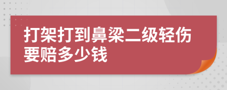 打架打到鼻梁二级轻伤要赔多少钱