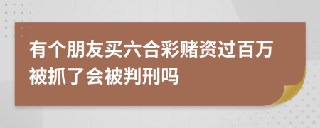 有个朋友买六合彩赌资过百万被抓了会被判刑吗