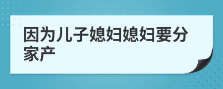 因为儿子媳妇媳妇要分家产