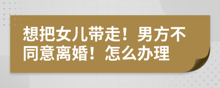 想把女儿带走！男方不同意离婚！怎么办理