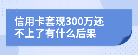 信用卡套现300万还不上了有什么后果